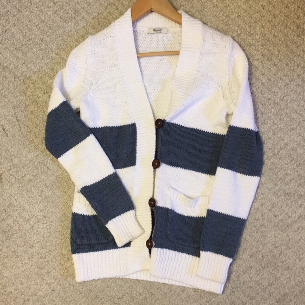 Madewell Stripped Cardigan Sweater
